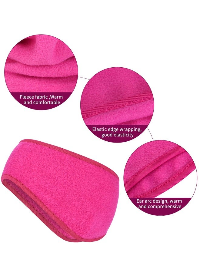 BBTO 3 Pcs Fleece Ear Warmers Muffs for Men Women Headband Ear Muffs Winter Covers for Cold Weather Running Cycling Ski(Blue, Red, Rosy) - Image 3